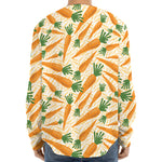 Orange Carrot Pattern Print Long Sleeve Baseball Jersey