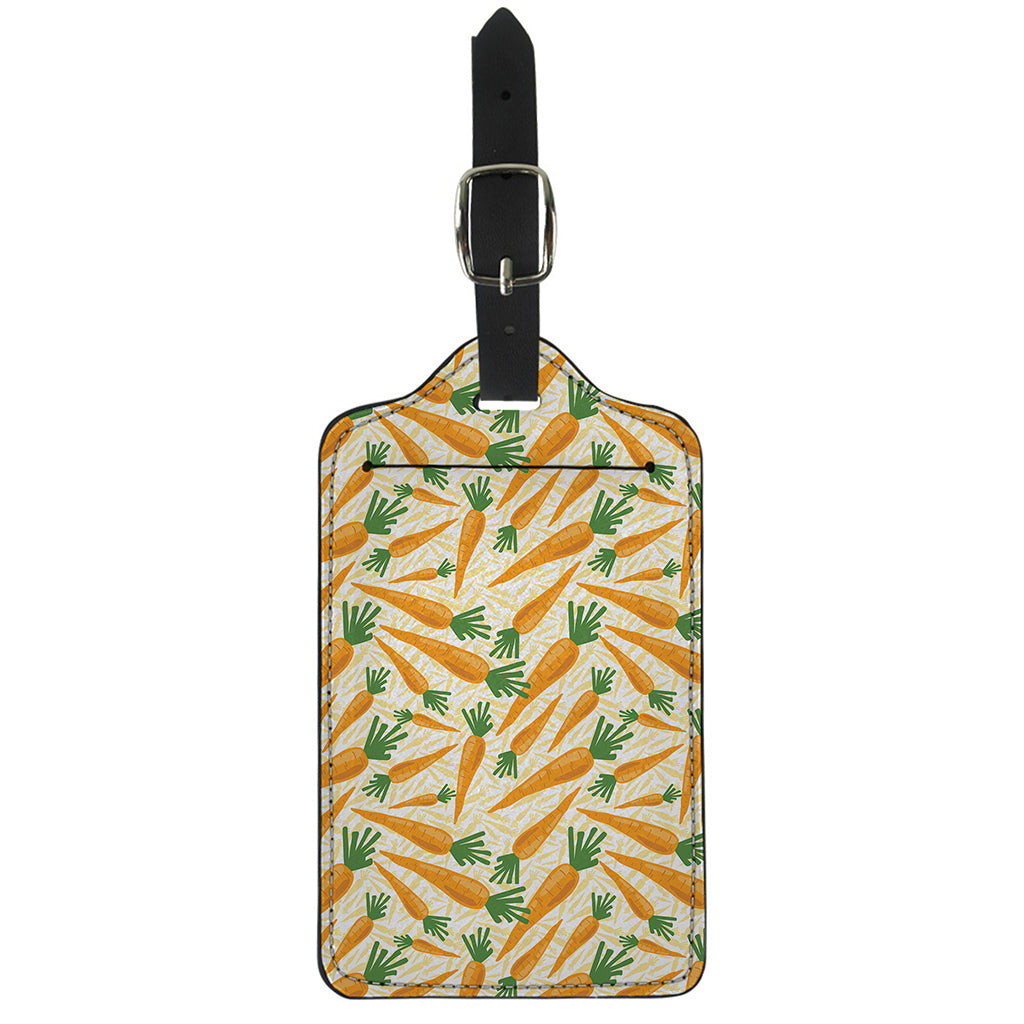 Orange Carrot Pattern Print Luggage Tag