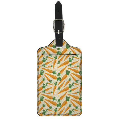 Orange Carrot Pattern Print Luggage Tag