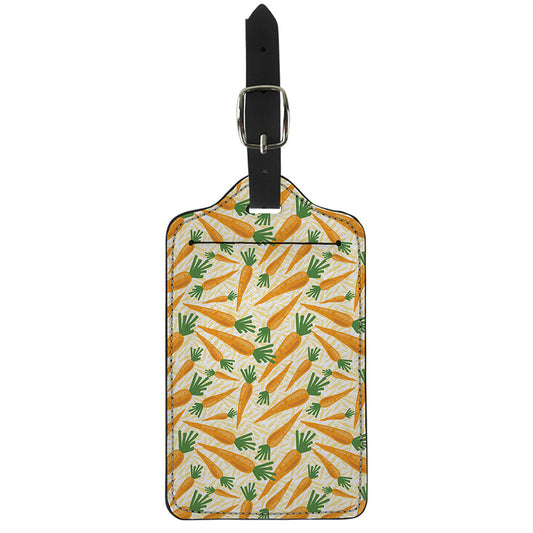 Orange Carrot Pattern Print Luggage Tag