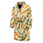 Orange Carrot Pattern Print Men's Bathrobe