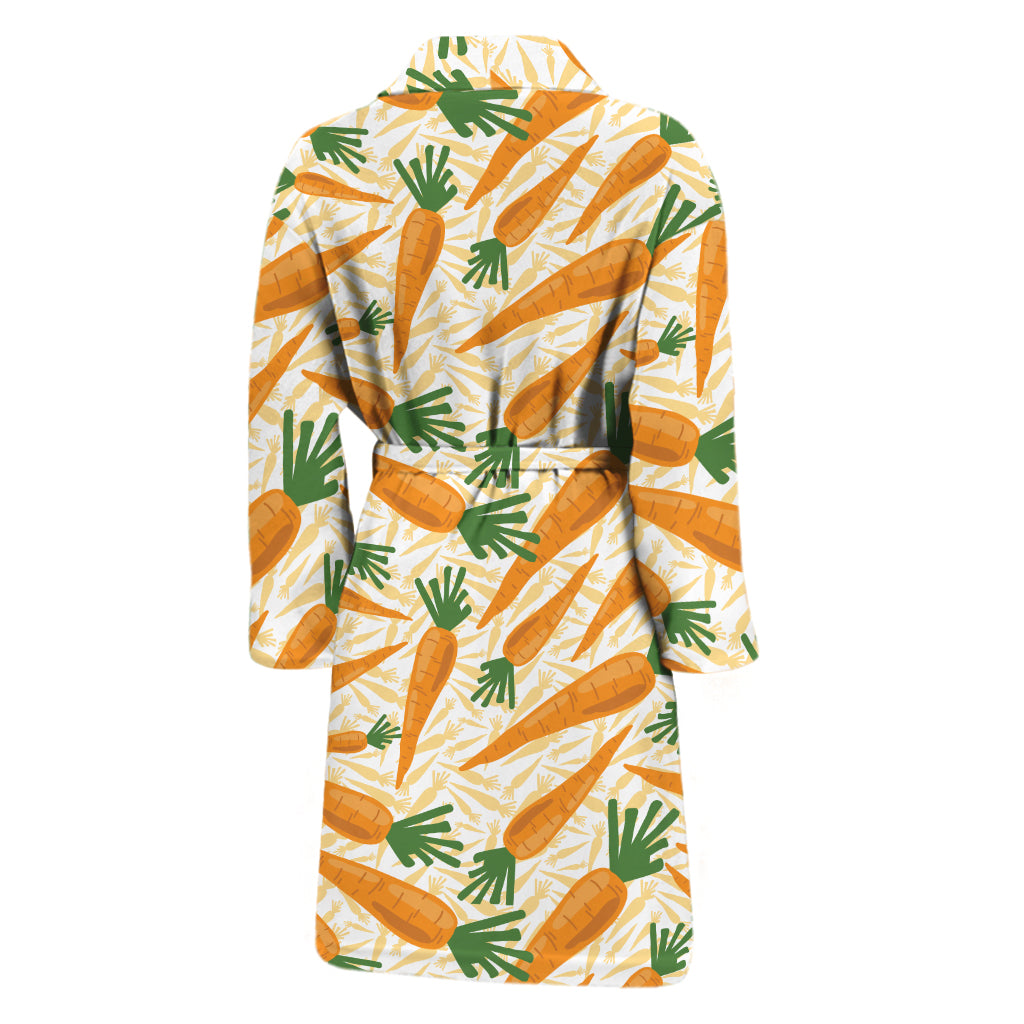 Orange Carrot Pattern Print Men's Bathrobe