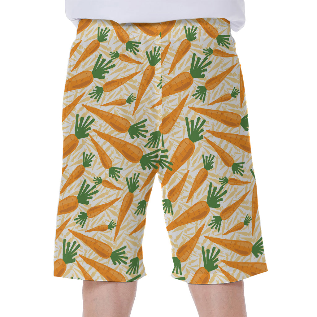 Orange Carrot Pattern Print Men's Beach Shorts