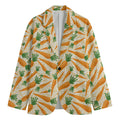 Orange Carrot Pattern Print Men's Blazer
