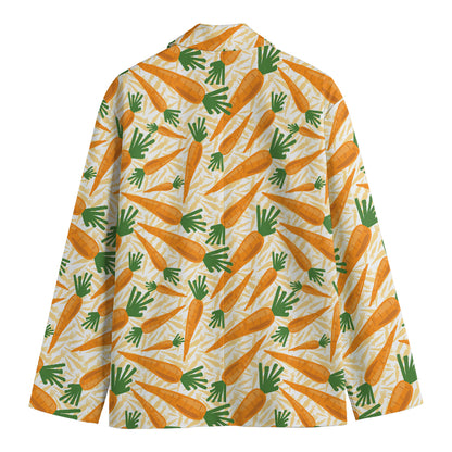 Orange Carrot Pattern Print Men's Blazer