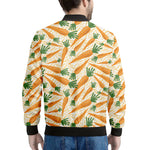 Orange Carrot Pattern Print Men's Bomber Jacket