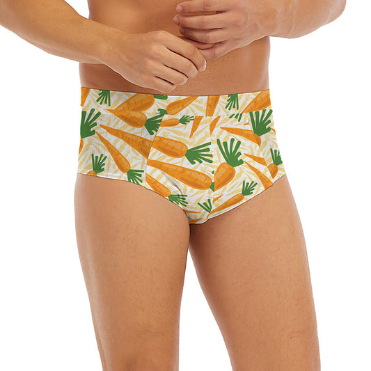 Orange Carrot Pattern Print Men's Briefs