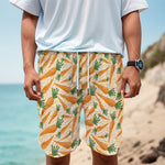 Orange Carrot Pattern Print Men's Cargo Shorts