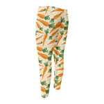 Orange Carrot Pattern Print Men's Compression Pants