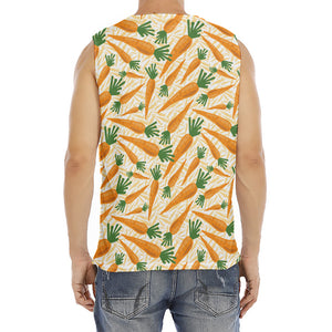 Orange Carrot Pattern Print Men's Fitness Tank Top