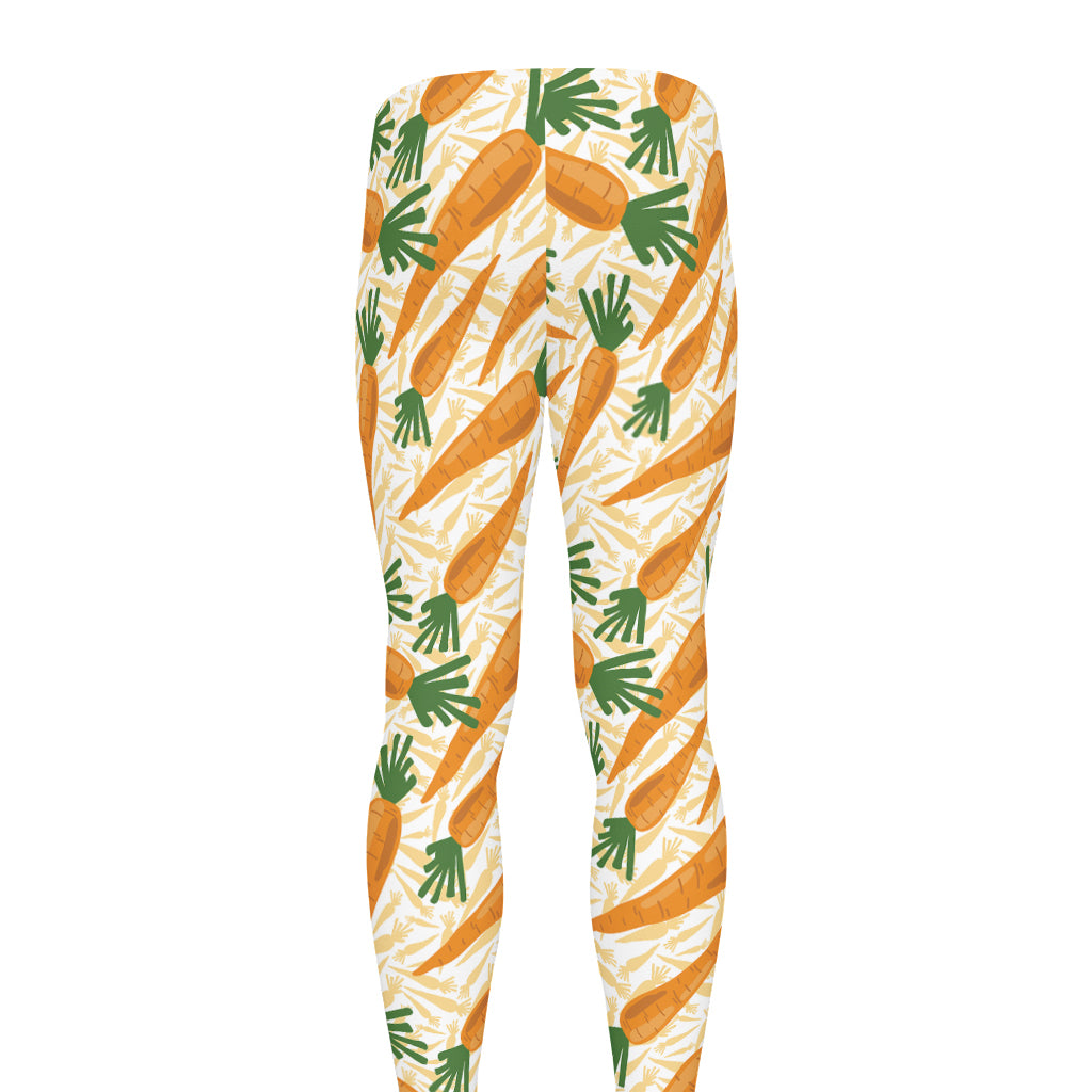 Orange Carrot Pattern Print Men's leggings