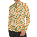 Orange Carrot Pattern Print Men's Long Sleeve Rash Guard