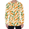 Orange Carrot Pattern Print Men's Long Sleeve T-Shirt