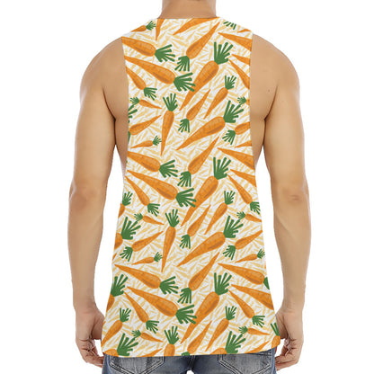 Orange Carrot Pattern Print Men's Muscle Tank Top