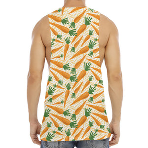 Orange Carrot Pattern Print Men's Muscle Tank Top