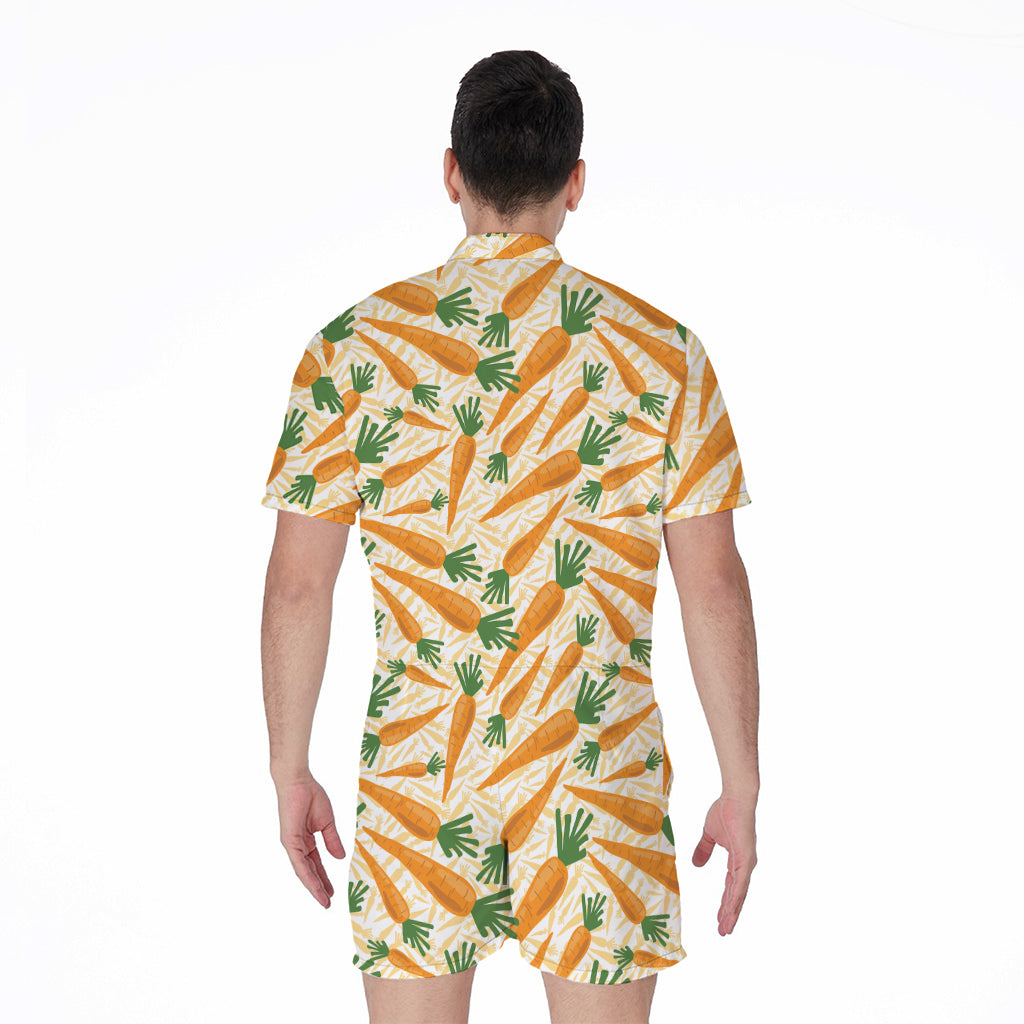 Orange Carrot Pattern Print Men's Rompers