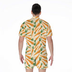 Orange Carrot Pattern Print Men's Rompers