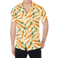 Orange Carrot Pattern Print Men's Shirt