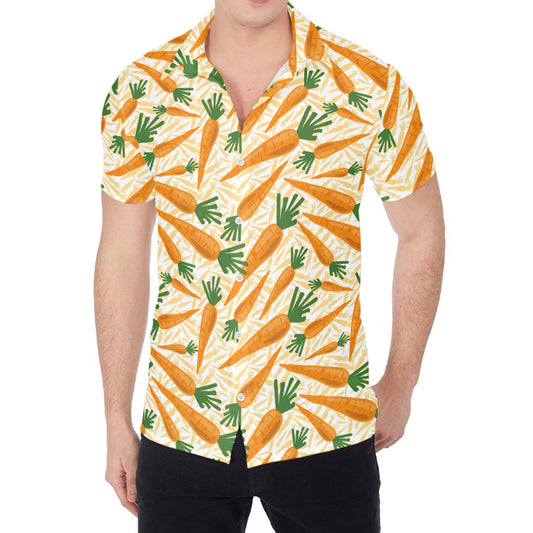 Orange Carrot Pattern Print Men's Shirt