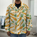 Orange Carrot Pattern Print Men's Shirt Jacket