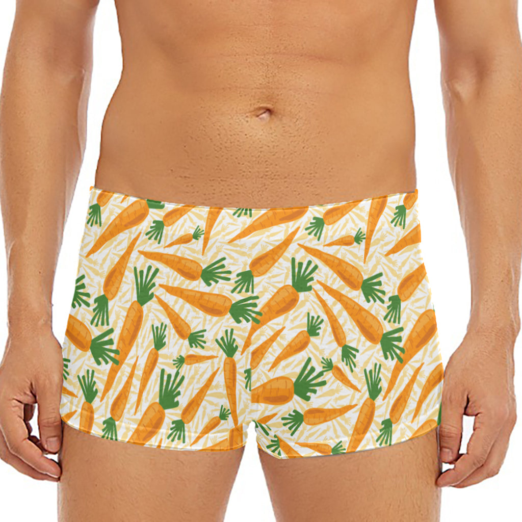Orange Carrot Pattern Print Men's Short Boxer Briefs