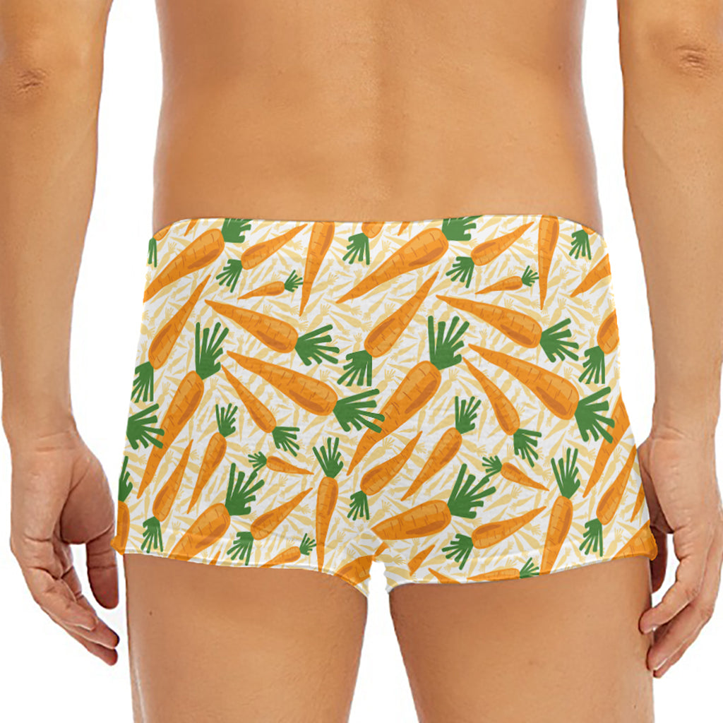 Orange Carrot Pattern Print Men's Short Boxer Briefs
