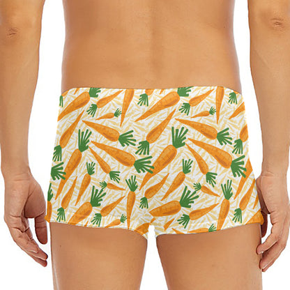 Orange Carrot Pattern Print Men's Short Boxer Briefs