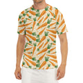Orange Carrot Pattern Print Men's Short Sleeve Rash Guard