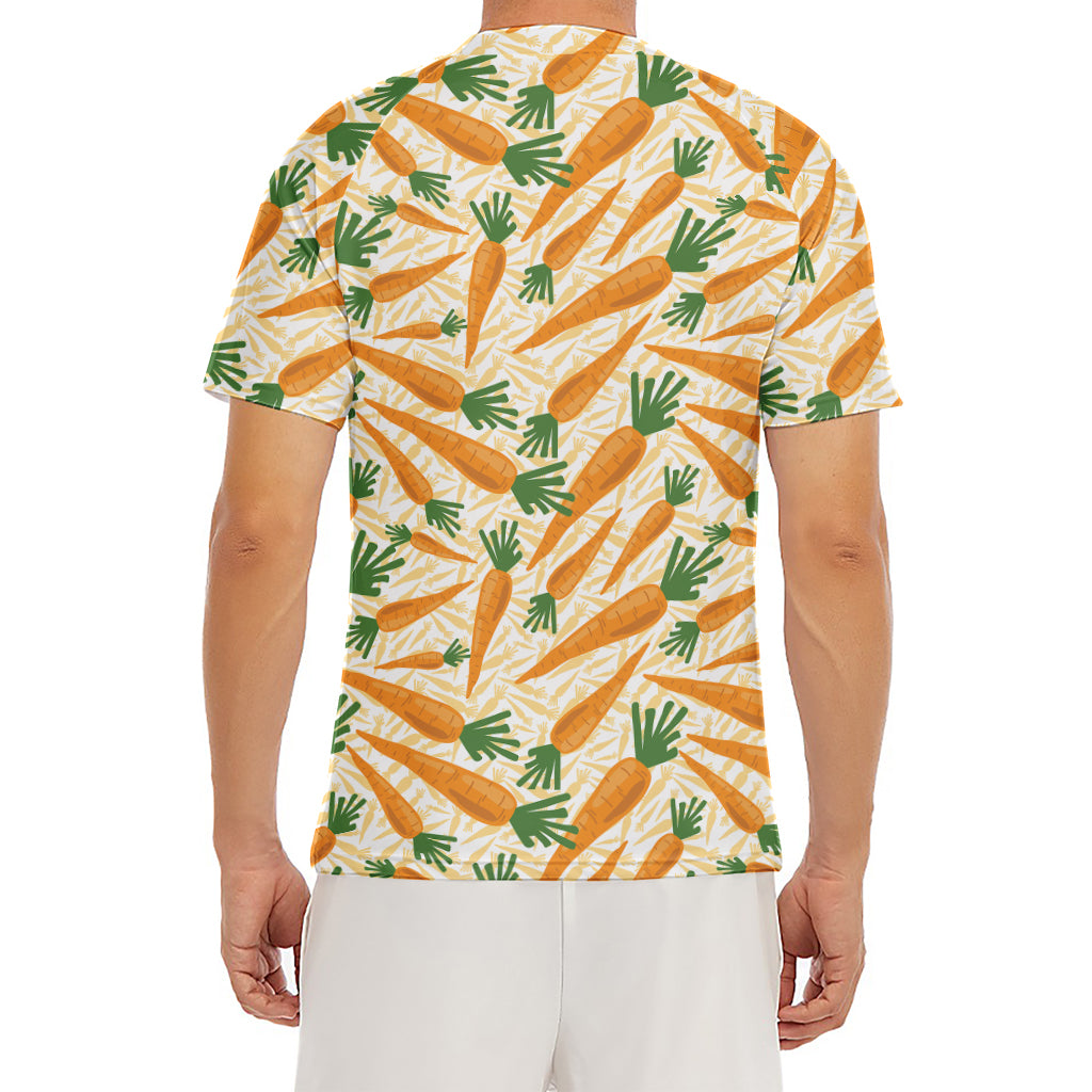 Orange Carrot Pattern Print Men's Short Sleeve Rash Guard