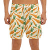 Orange Carrot Pattern Print Men's Split Running Shorts