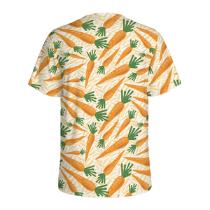 Orange Carrot Pattern Print Men's Sports T-Shirt