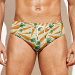 Orange Carrot Pattern Print Men's Swim Briefs