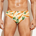 Orange Carrot Pattern Print Men's Swim Briefs