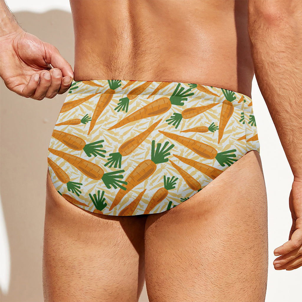 Orange Carrot Pattern Print Men's Swim Briefs