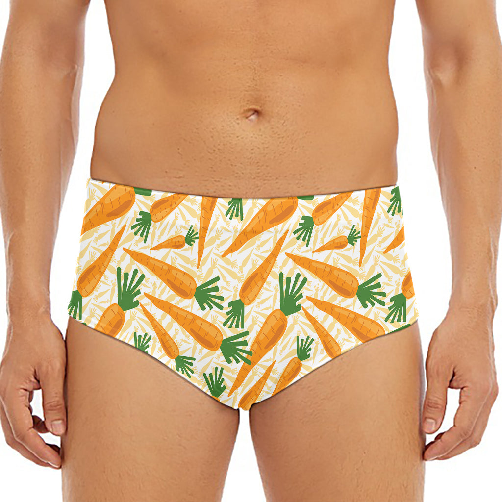Orange Carrot Pattern Print Men's Triangle Swim Briefs