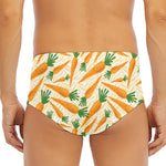 Orange Carrot Pattern Print Men's Triangle Swim Briefs