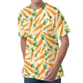 Orange Carrot Pattern Print Men's Velvet T-Shirt