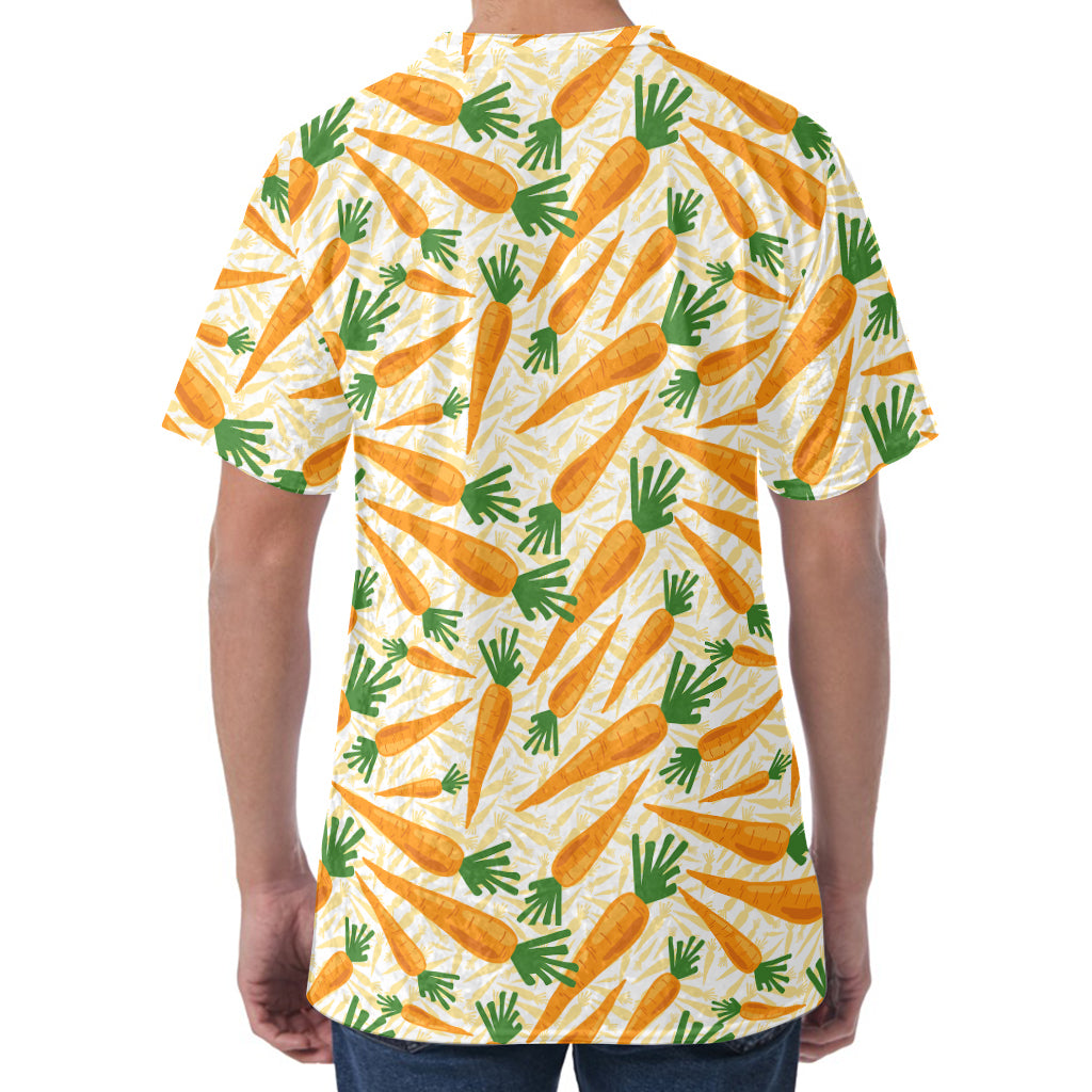 Orange Carrot Pattern Print Men's Velvet T-Shirt