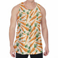 Orange Carrot Pattern Print Men's Velvet Tank Top