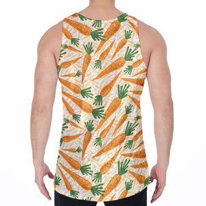 Orange Carrot Pattern Print Men's Velvet Tank Top