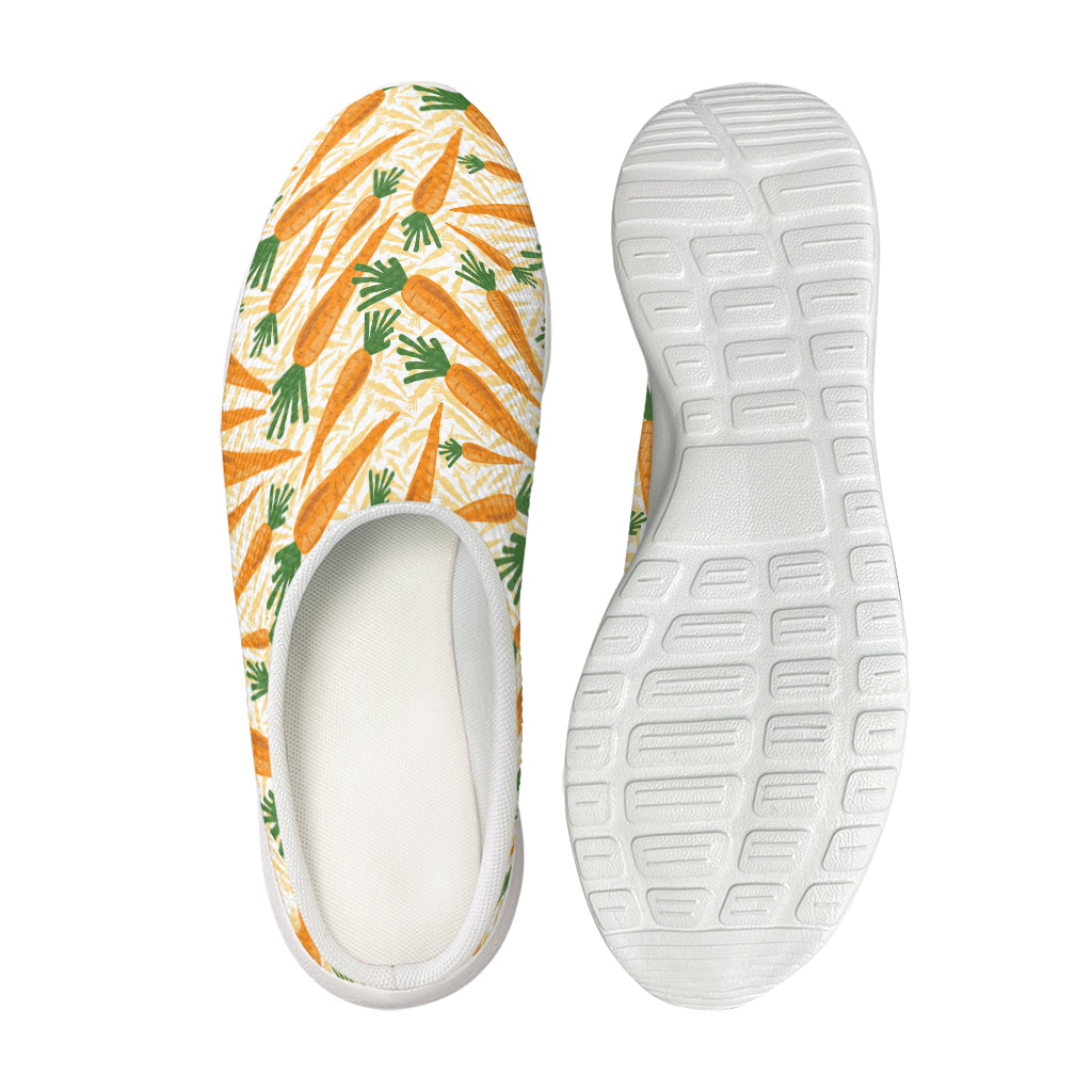 Orange Carrot Pattern Print Mesh Casual Shoes