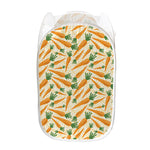 Orange Carrot Pattern Print Mesh Laundry Hamper