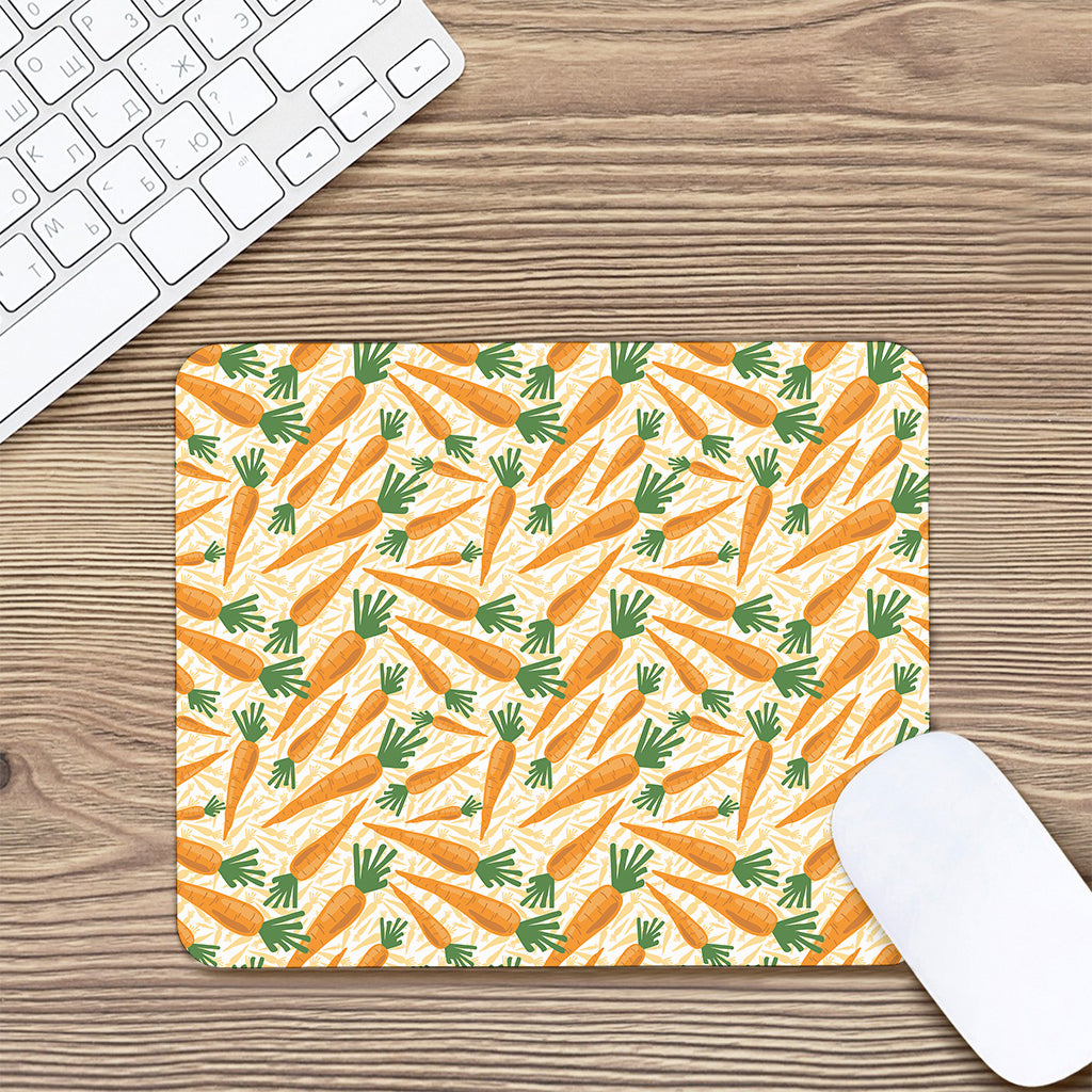 Orange Carrot Pattern Print Mouse Pad