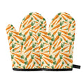 Orange Carrot Pattern Print Oven Mitts