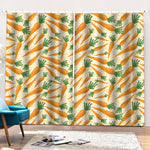 Orange Carrot Pattern Print Pencil Pleat Curtains