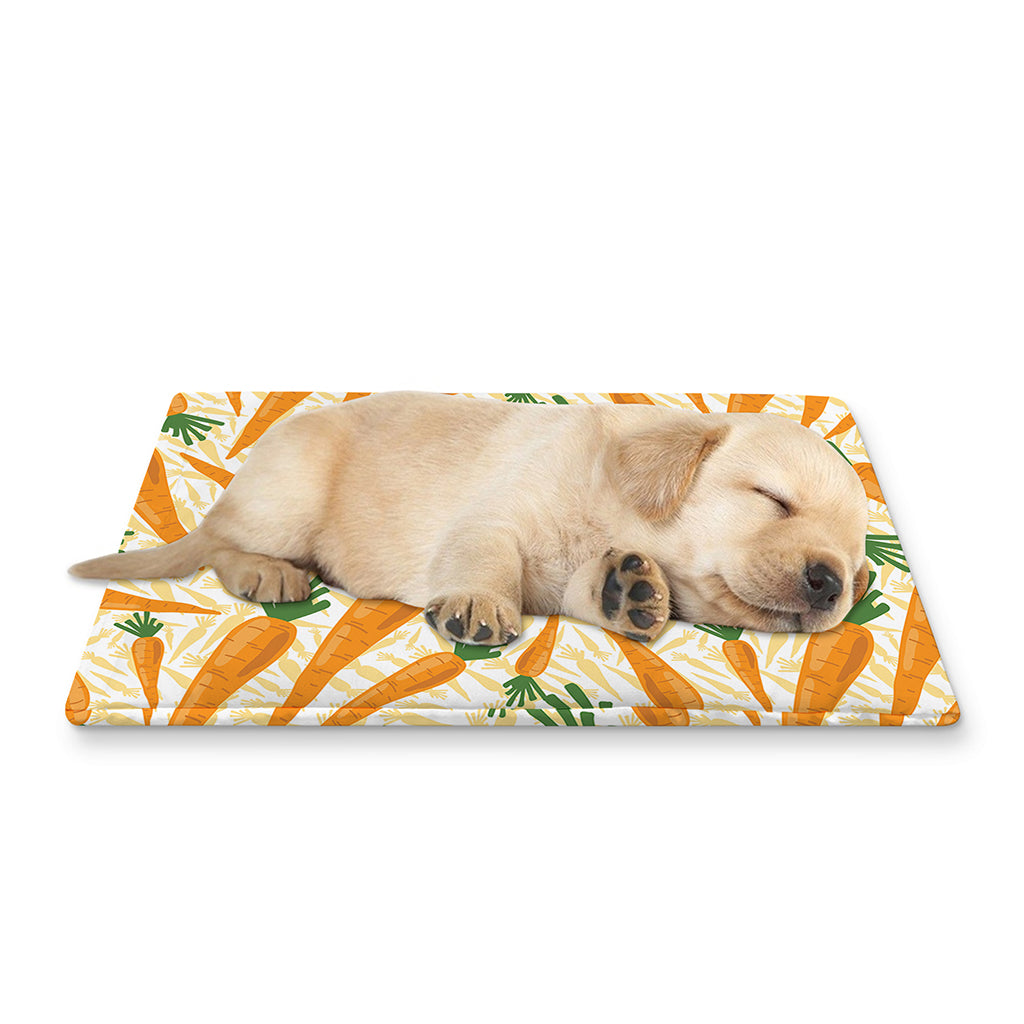 Orange Carrot Pattern Print Pet Cooling Mat Cover