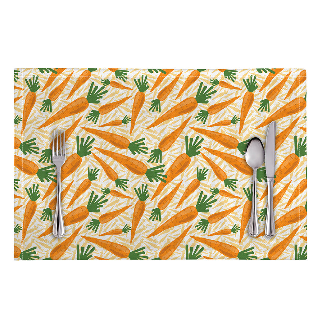 Orange Carrot Pattern Print Placemat