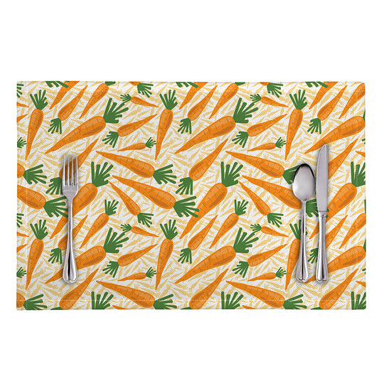 Orange Carrot Pattern Print Placemat