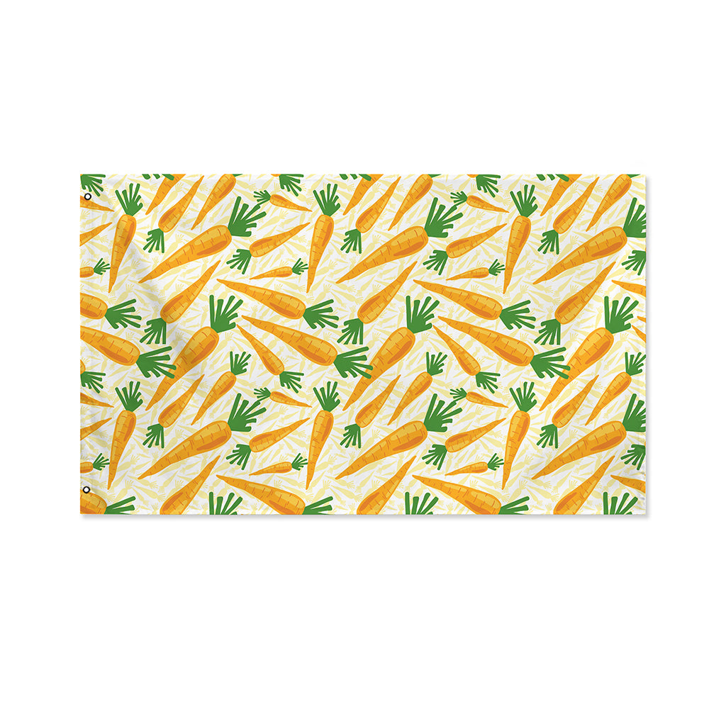 Orange Carrot Pattern Print Polyester Flag