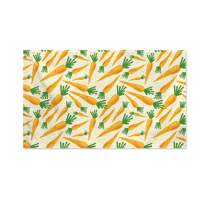 Orange Carrot Pattern Print Polyester Flag